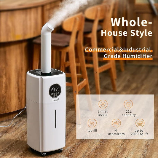 5.5Gal Large Room Cool Mist Humidifier with Dual 360° Nozzles
