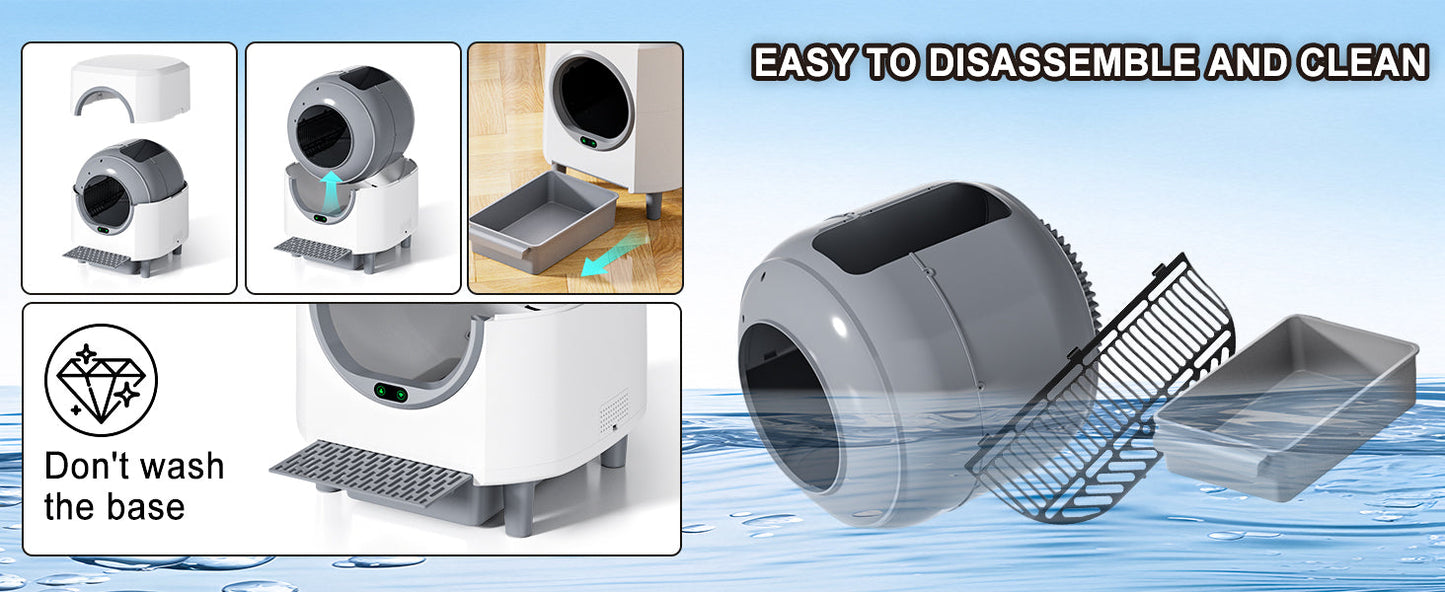 App-Controlled Large Capacity Automatic Self-Cleaning Litter Box