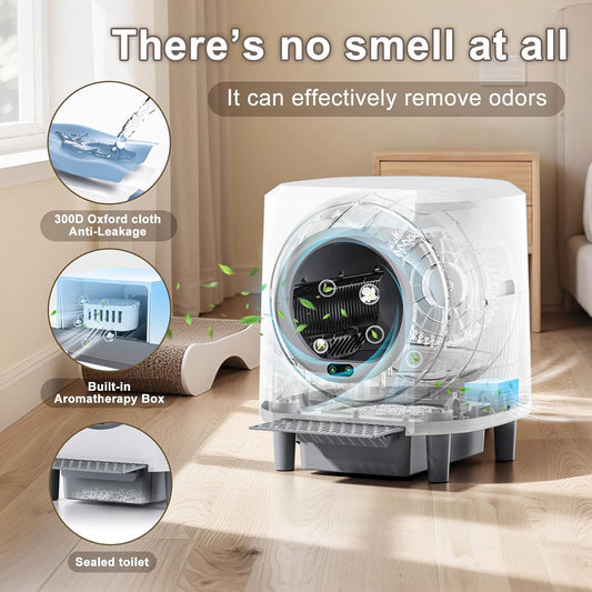 App-Controlled Large Capacity Automatic Self-Cleaning Litter Box
