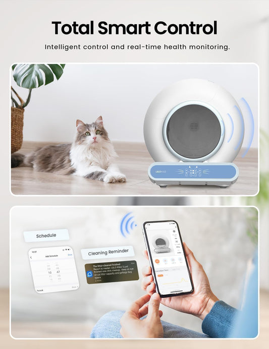 App-Controlled Automatic Self-Cleaning Litter Box for Multiple Cats